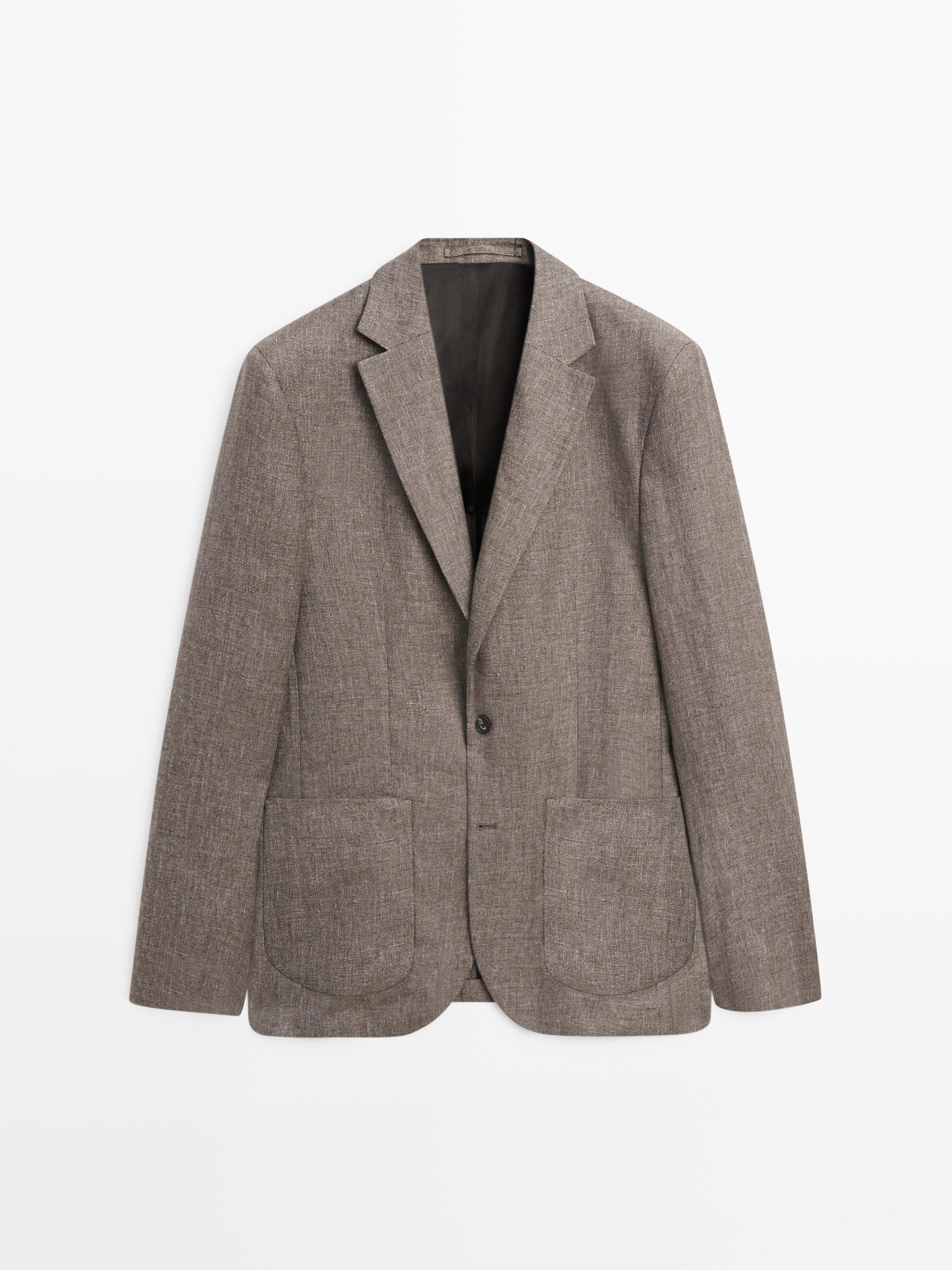 100% linen tailored marl blazer
